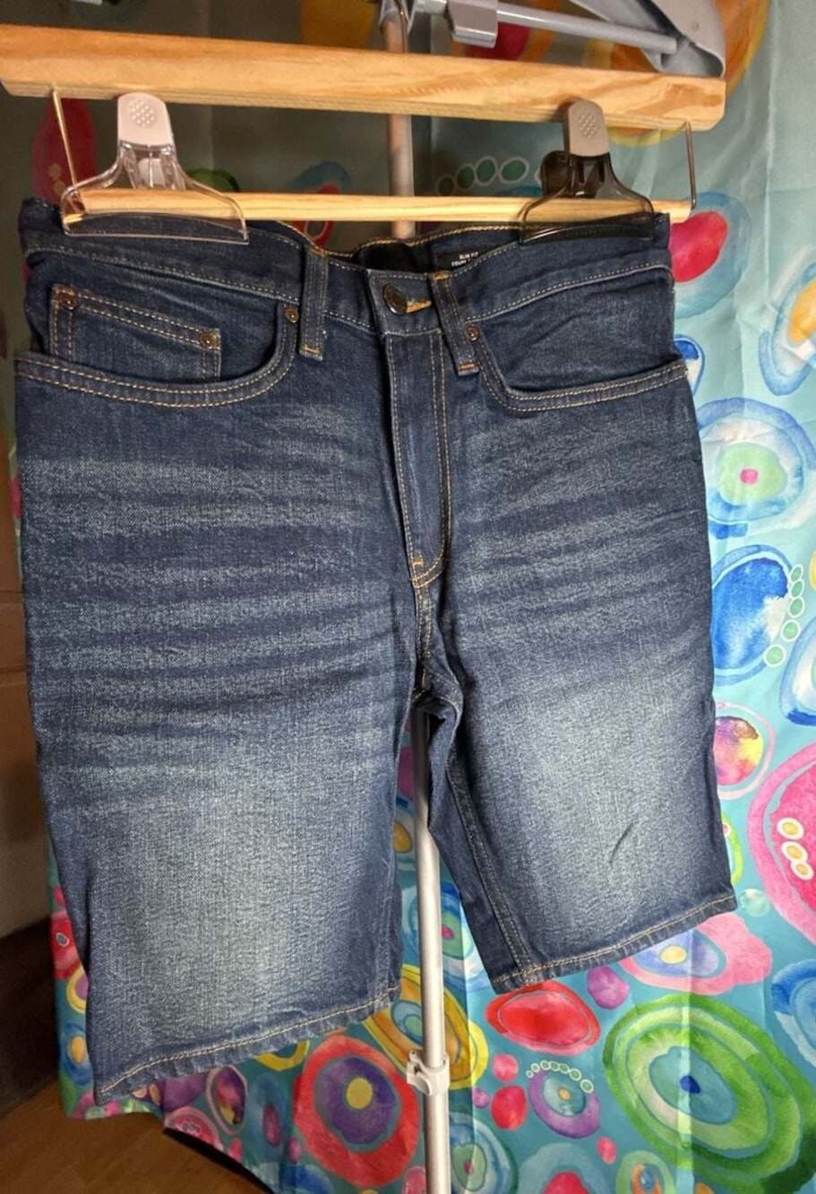 H&M Men's Slim Fit Dark Wash Denim Shorts Mens 28